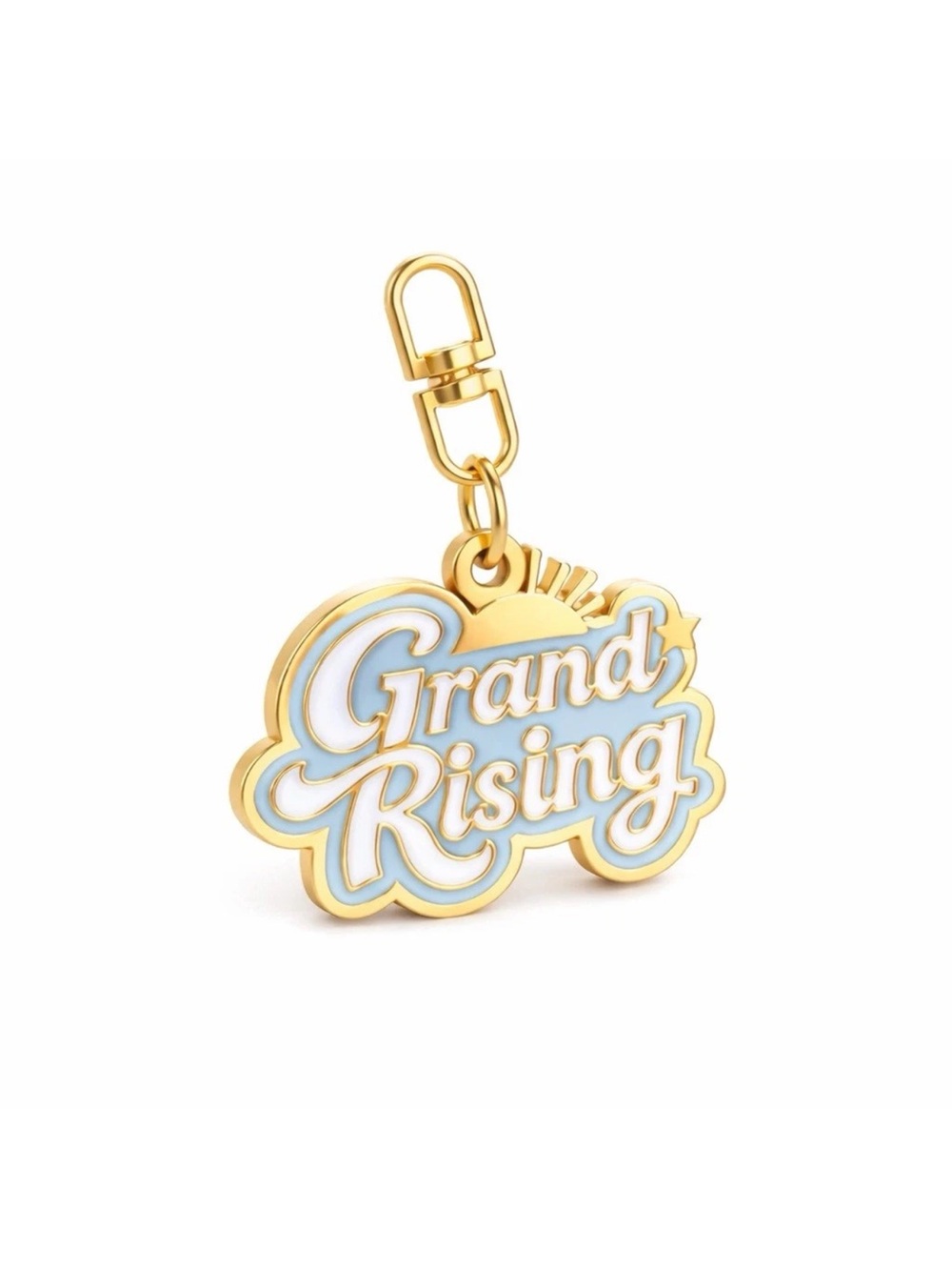 Gold-tone 'Grand Rising' Enamel Charm - Blue & White